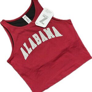 ZOOZATZ NCAA Collegiate Alabama First Down Cropped Tank Top Red SZ M